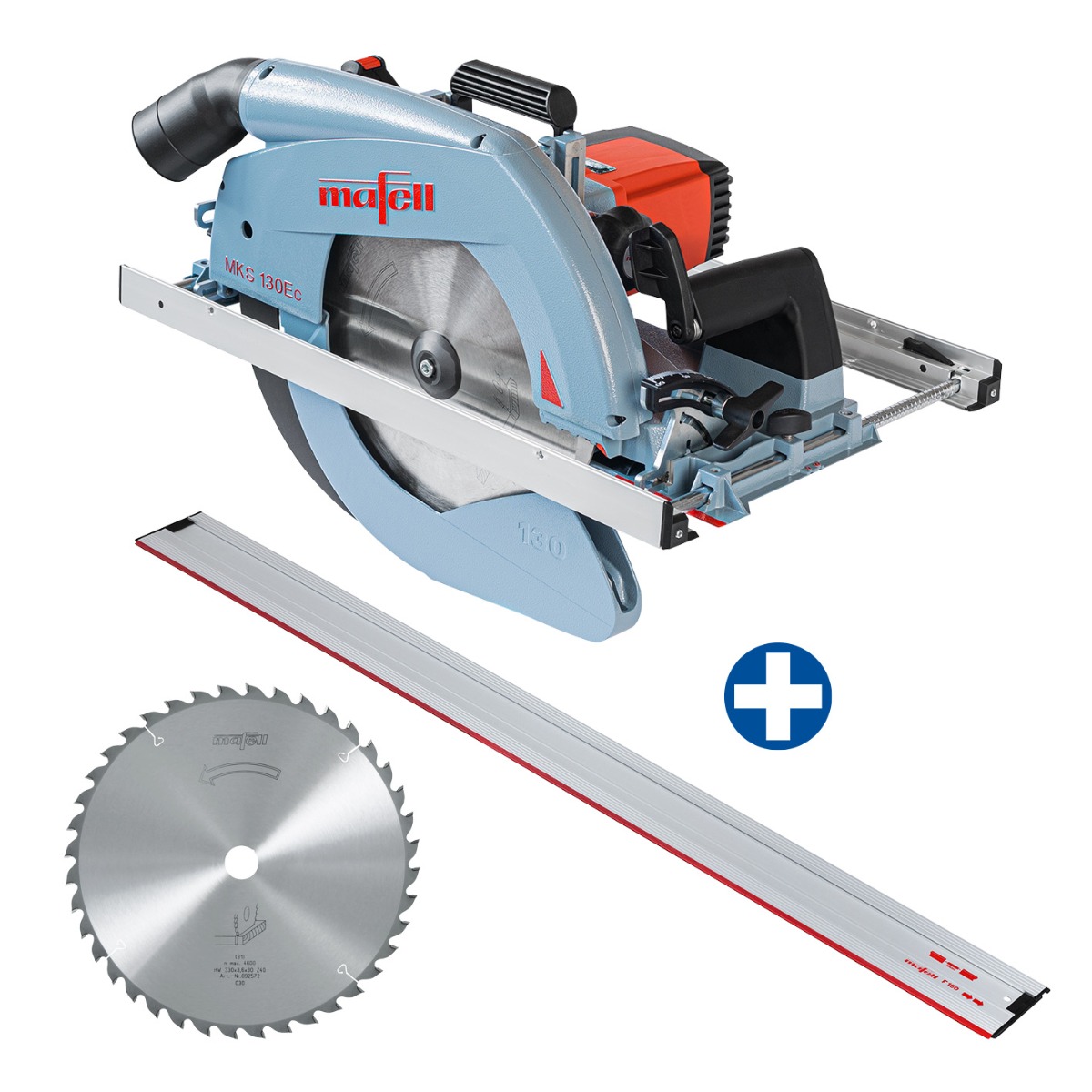 Mafell 1P0183 MKS130Ec Timmermans-Handcirkelzaag + F160 geleiderail + Zaagblad-HM 330 x 2,2/3,6 x 30 mm, Z 40, WZ