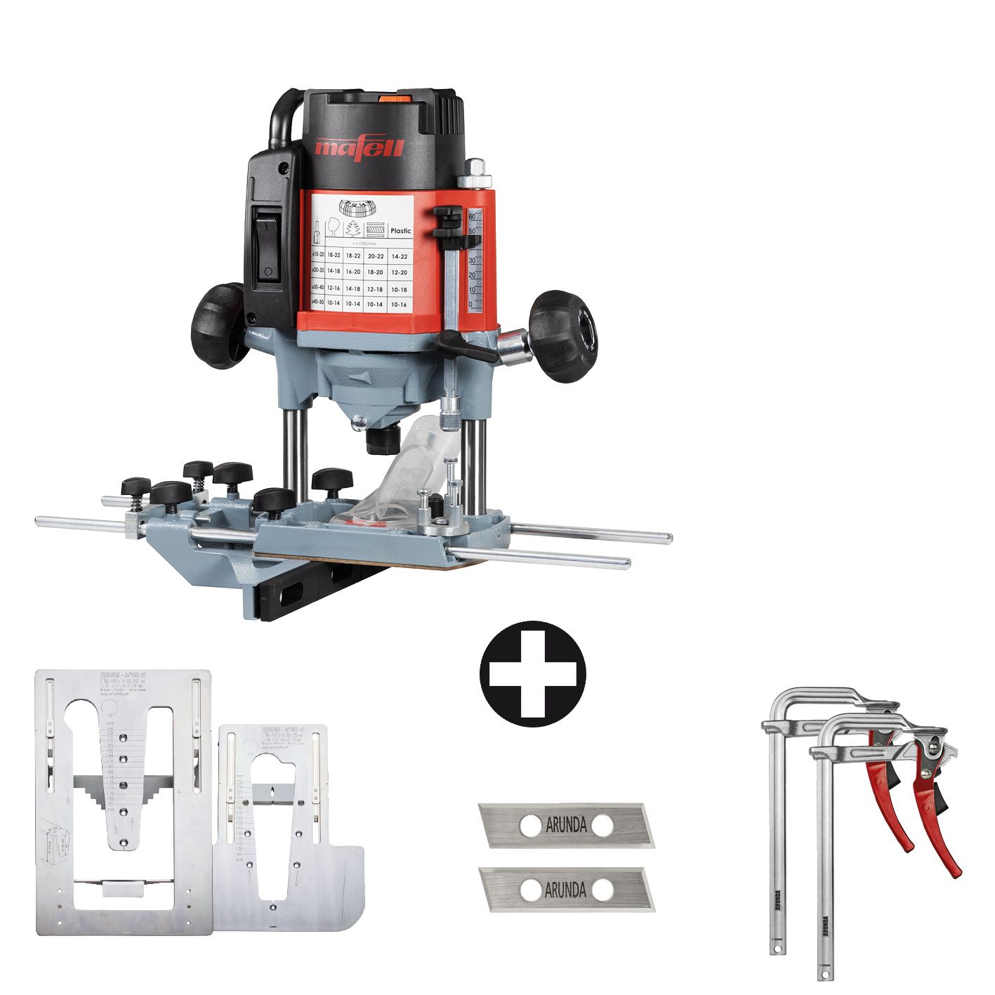 Mafell 1P0250 LO65Ec MaxiMAX Bovenfrees + Arunda 91A707 80N Maxi Freesset